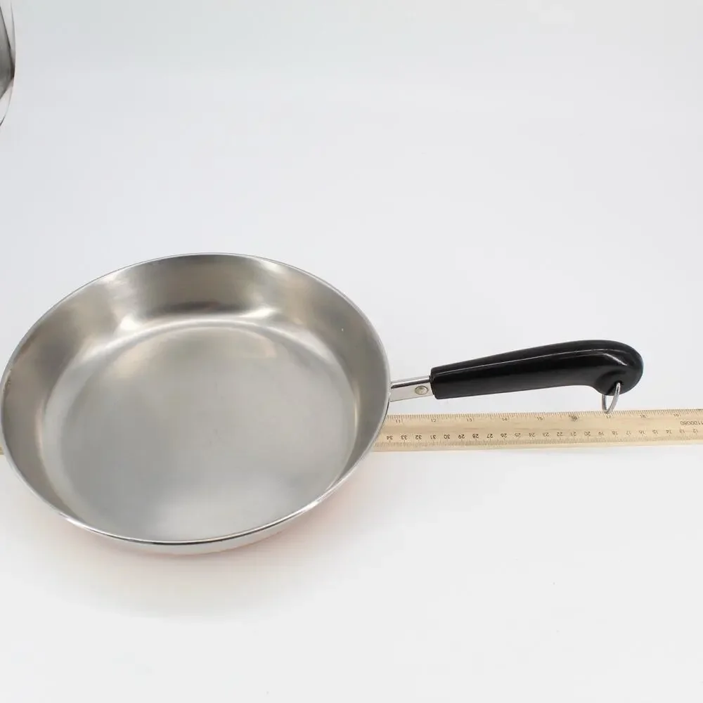NICE! VTG Revere Ware 10” Skillet Pan Pre-‘68 Copper Bottom Double Ring (No Lid)
